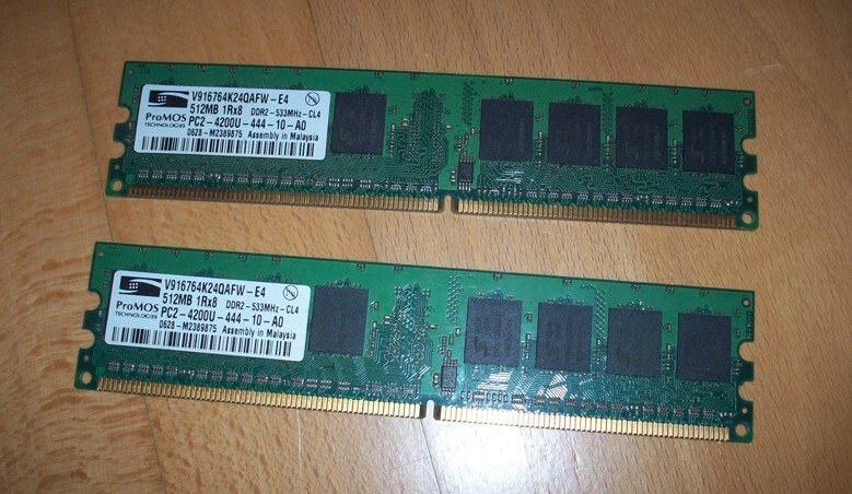 2 ProMOS 512MB PC2-4200 DDR2 533MHz 240Pin DIMM Desktop RAM V916764K24QAFW Lot