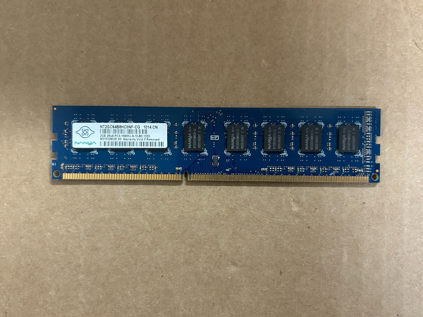 NT2GC64B8HC0NF-CG - Nanya 2GB 2Rx8 PC3-10600U DDR3 1333 CL9 Desktop Memory