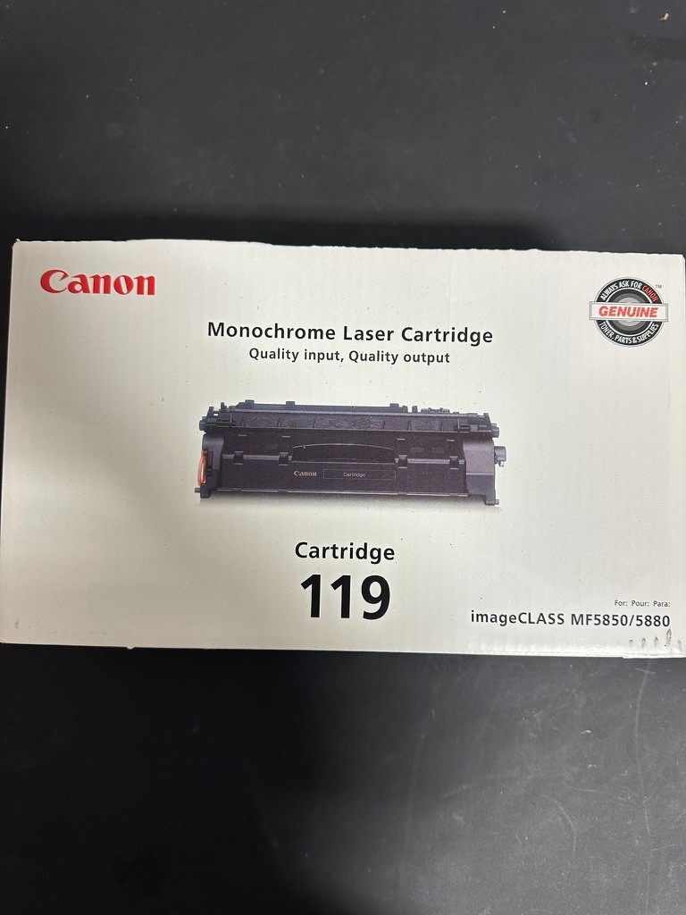 Canon 119 Black Toner Cartridge - Factory Sealed Original OEM