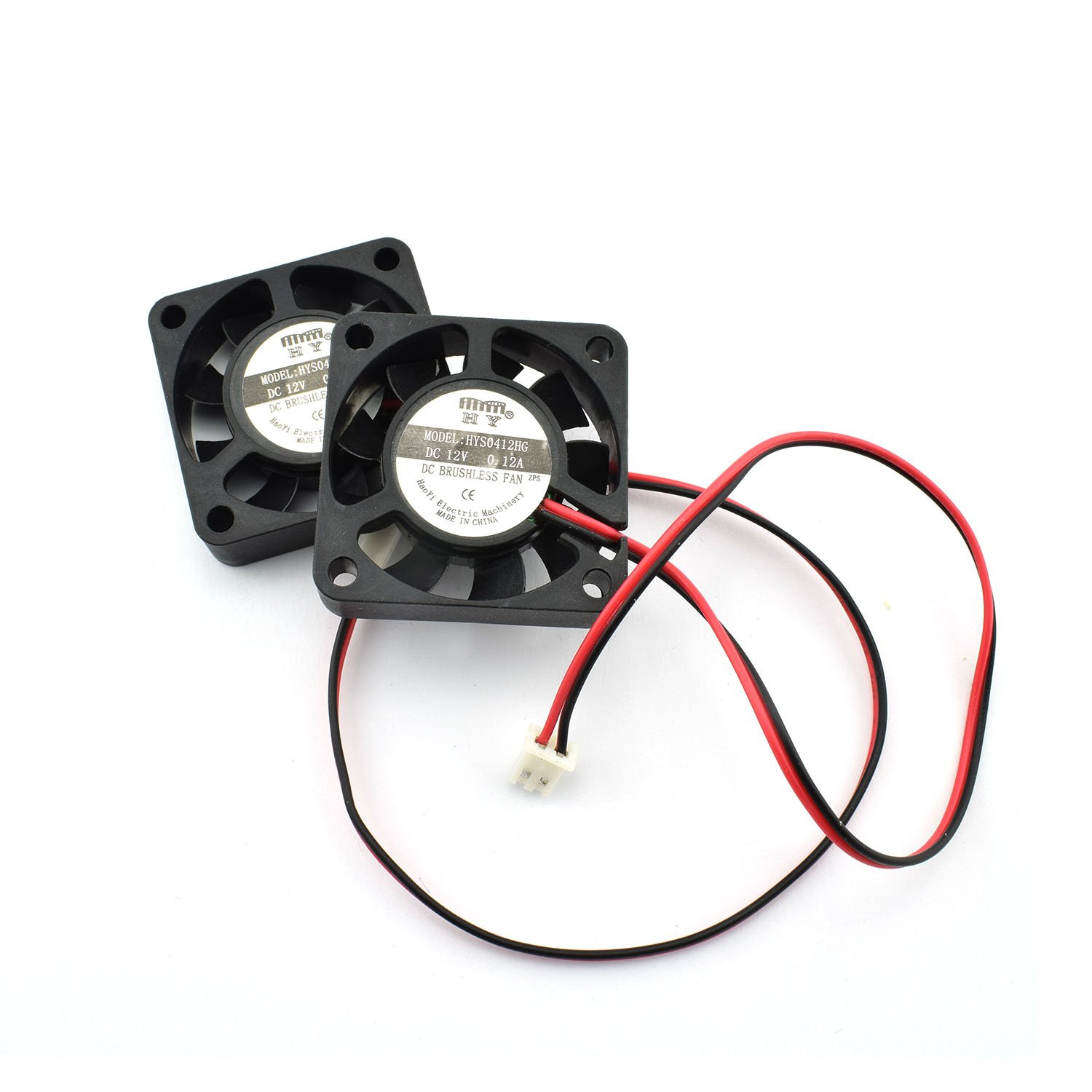 2-Pack DC 12V Mini Cooling Fan 2Pin Brushless Small Exhaust Fan for 3D Printer M