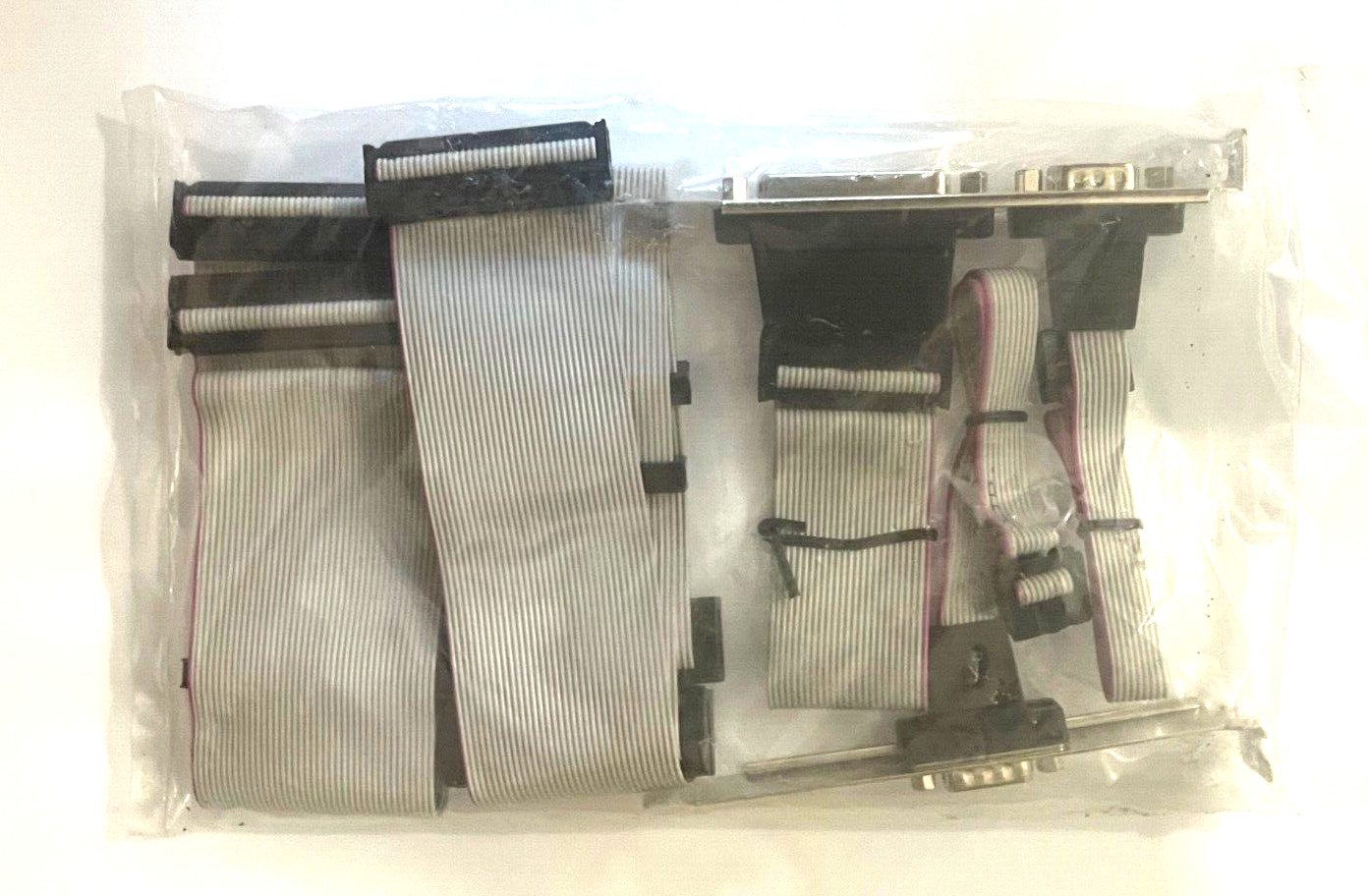 NEW VINTAGE DUAL 5.25" FLOPPY IDE 9PIN 25PIN SERIAL PARALLEL CABLE SET RM3-BIN10