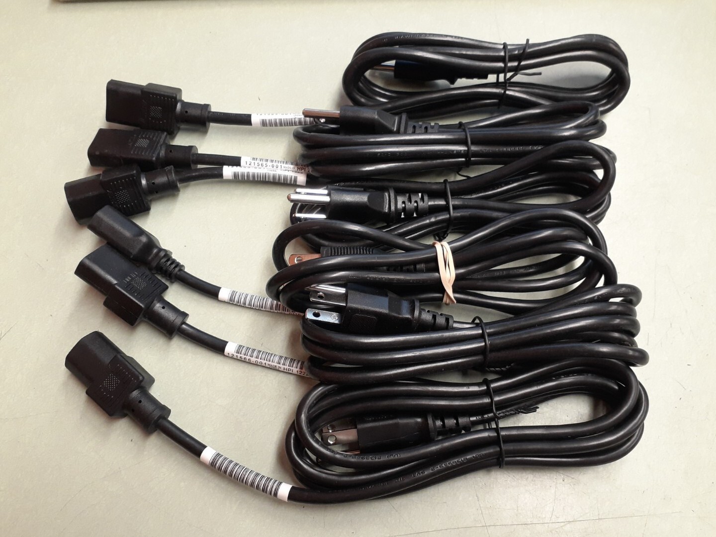 (6) HP 121565-001 AC Power Cord Cable 6ft 3-Prong 18AWG UL Monitor Computer PC