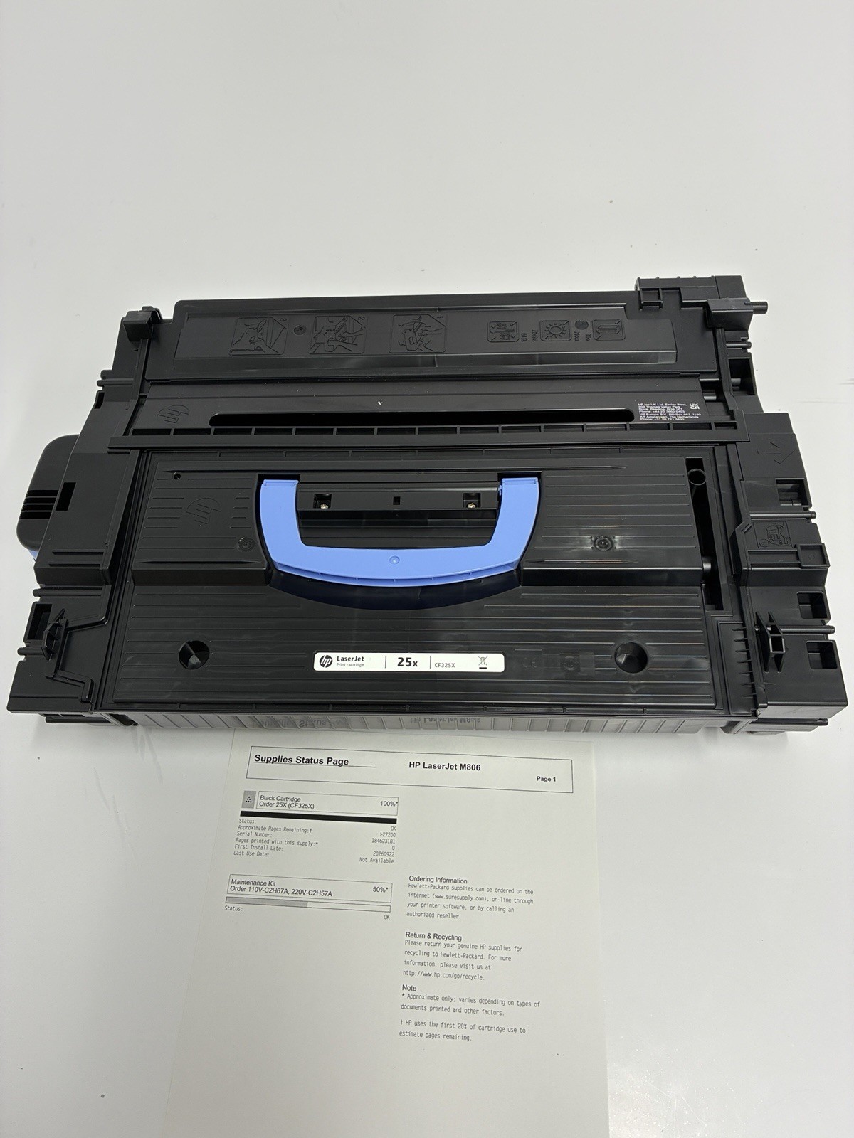 Genuine HP CF325X 25X Black High Yield Toner Cartridge 100% Remaining Toner