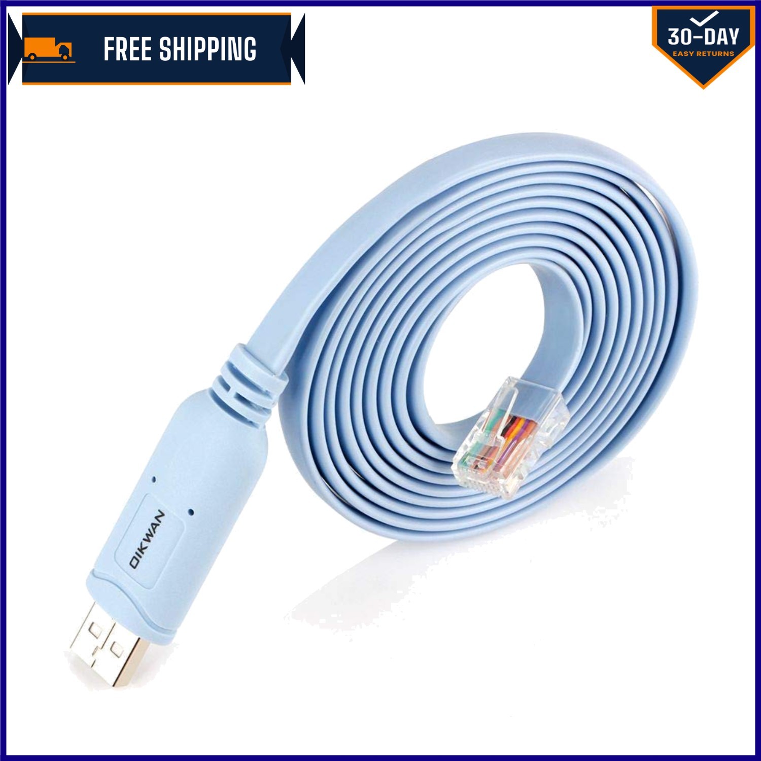 Versatile USB to RJ45 Console Cable - 6FT, Perfect for Cisco & Networking Needs