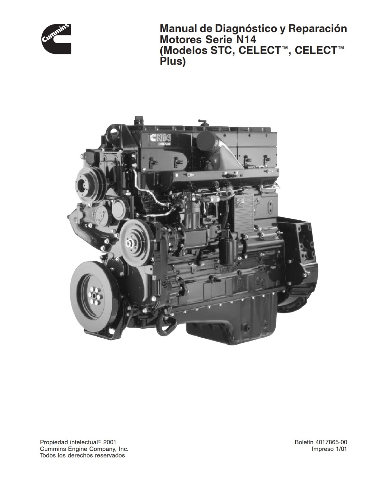 Manual de Diagnóstico y Reparación Motores Series N14 Service Repair Manual CD