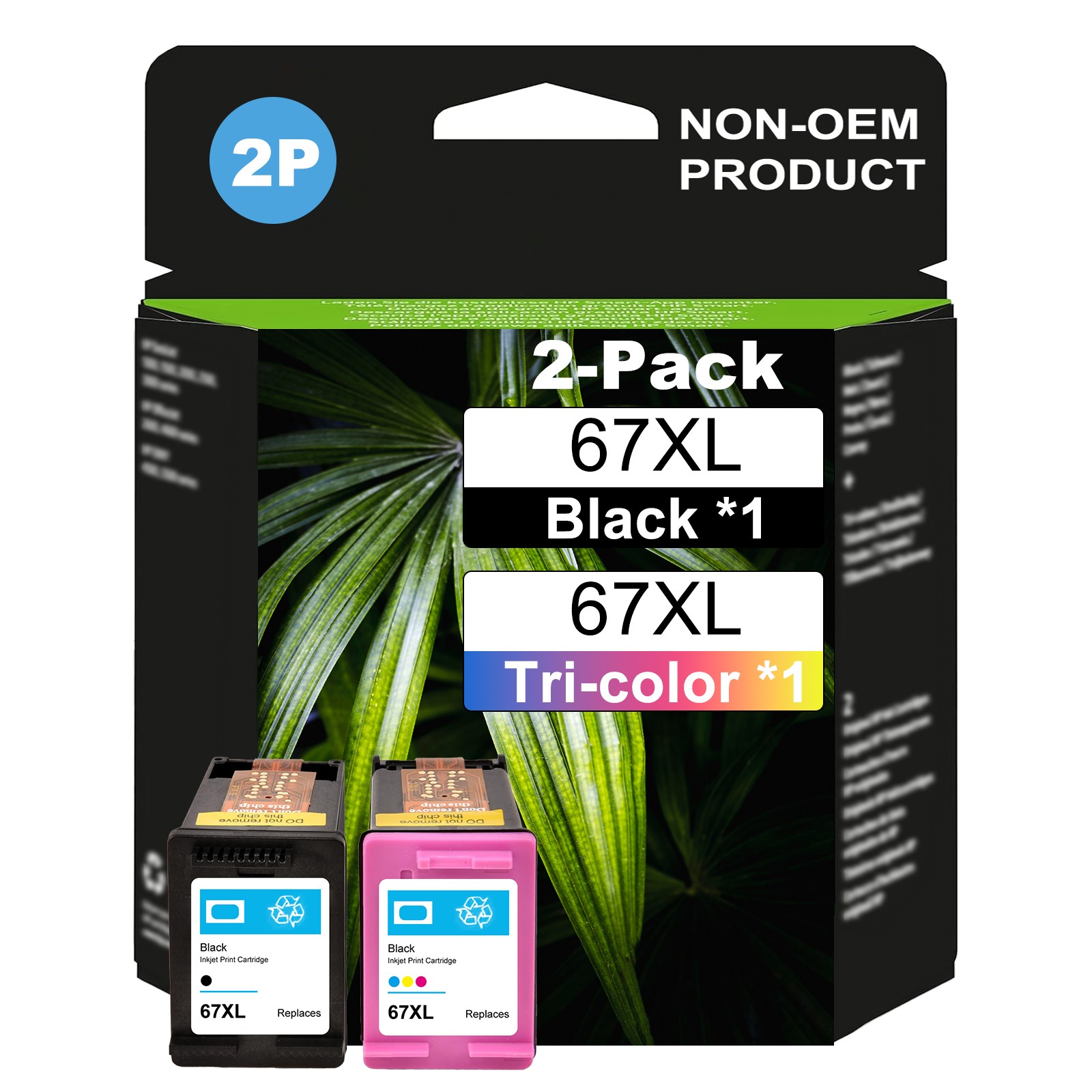 67XL Ink Cartridge for HP Deskjet 2855e 2800e 2755e 4155e 2700 Envy 6055e 6455