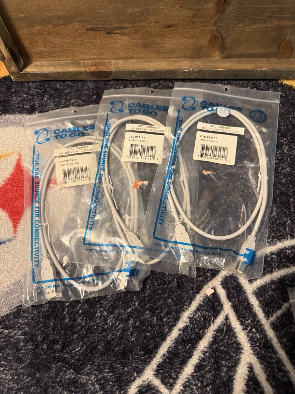 Lot of 3 CTG 13171 USB 2.0 A to B Printer Cables 1M 3.3ft New Sealed