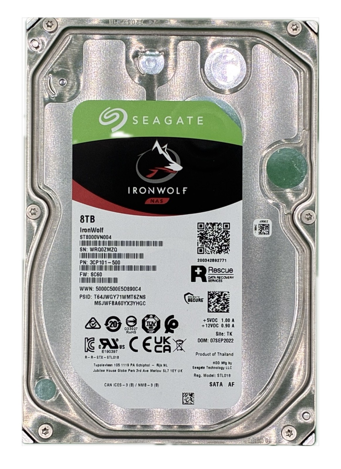 Seagate IronWolf (7200RPM, 3.5-inch, 256MB Cache) 8TB Internal Hard Drive -...