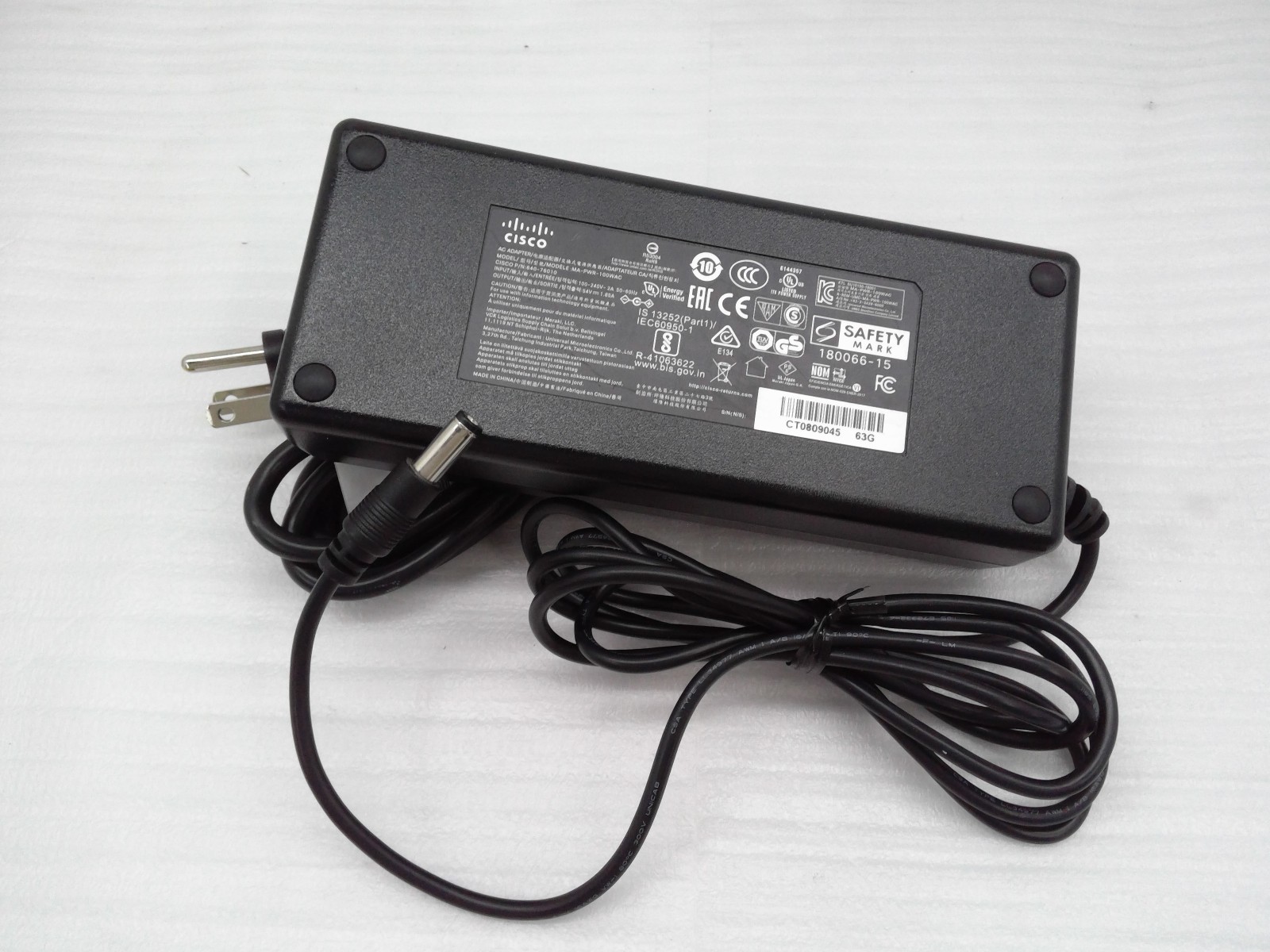 Oem 54V 1.85A Cisco MA-PWR-100WAC 640-76010 100W AC Adapter for Meraki MX68 MX75