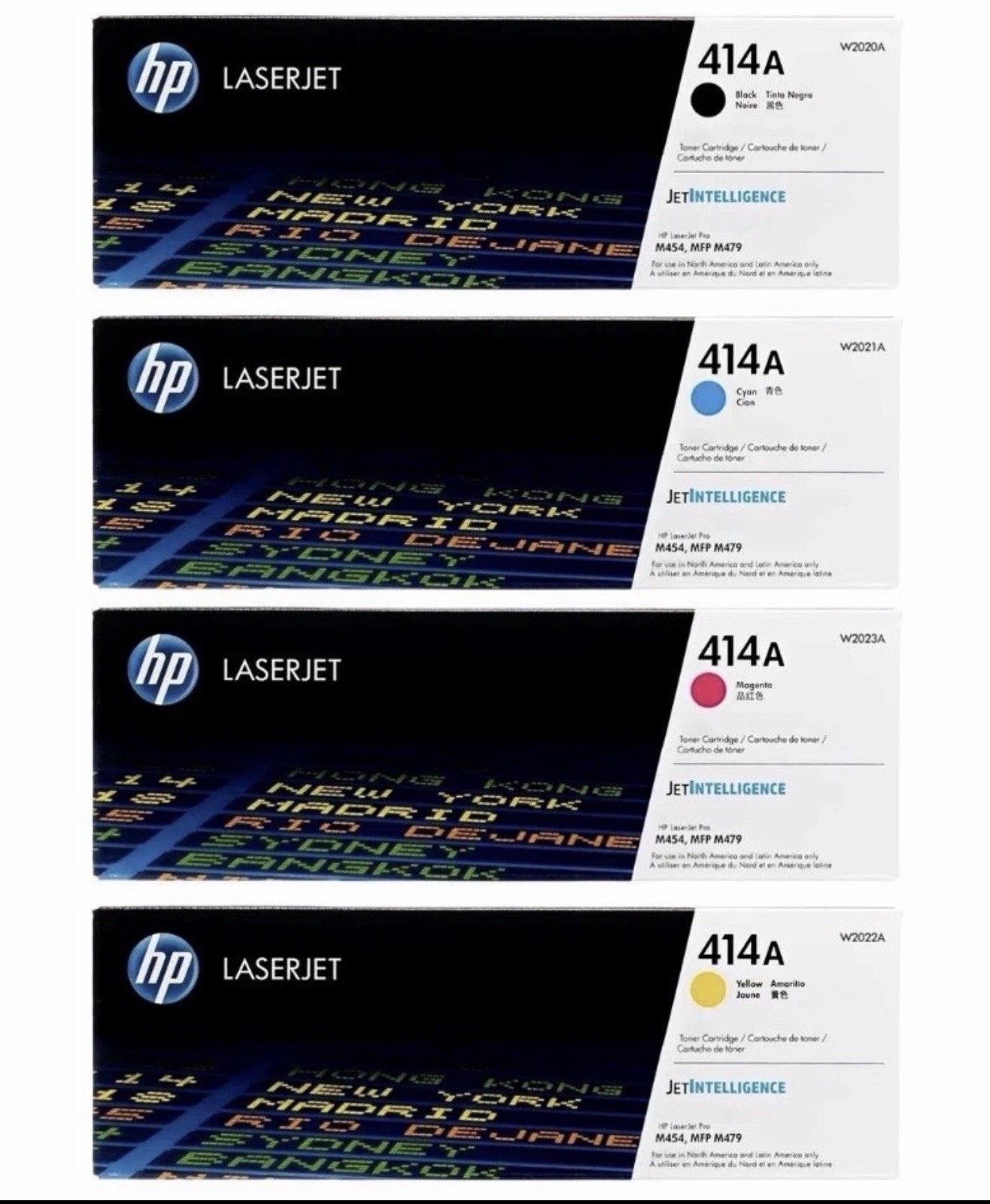 HP 414A Black/Cyan/Magenta/Yellow Standard Yield Toner Cartridge, Pack Of 4