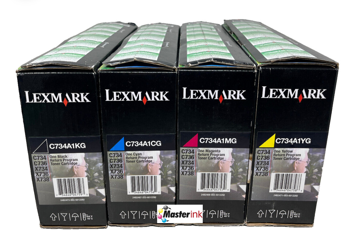 LEXMARK 4 Original Toner Black Cyan Magenta Yellow C734/X734/C736/X736/X738