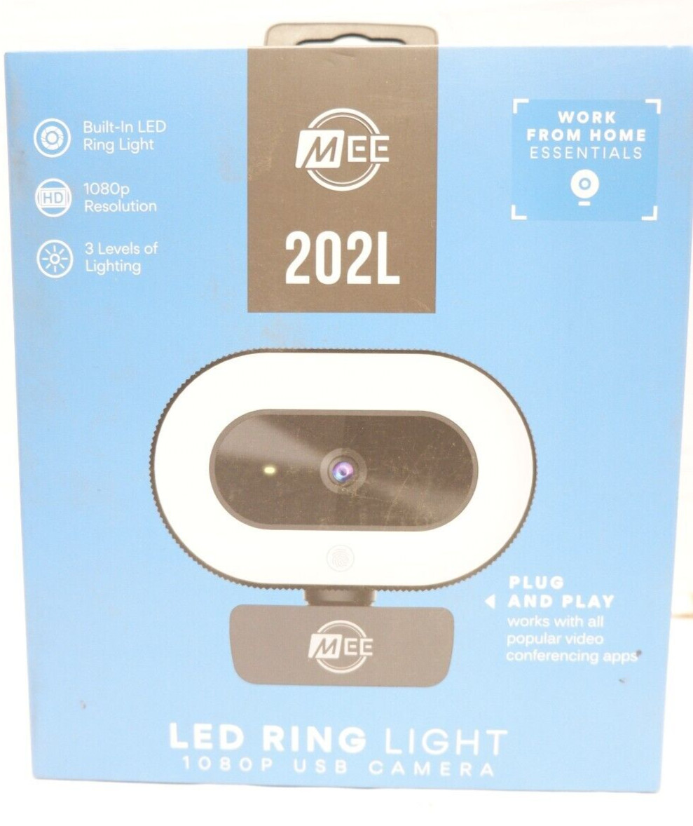 MEE LED Ring Light 1080p USB Camera Autofocus and Microphone Brand-New