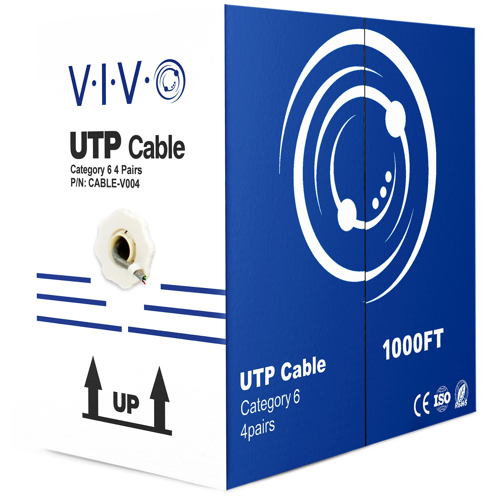 VIVO 1,000ft Bulk Cat6 LAN Network Ethernet Cable / Wire UTP Cat-6 Grey 1000 ft
