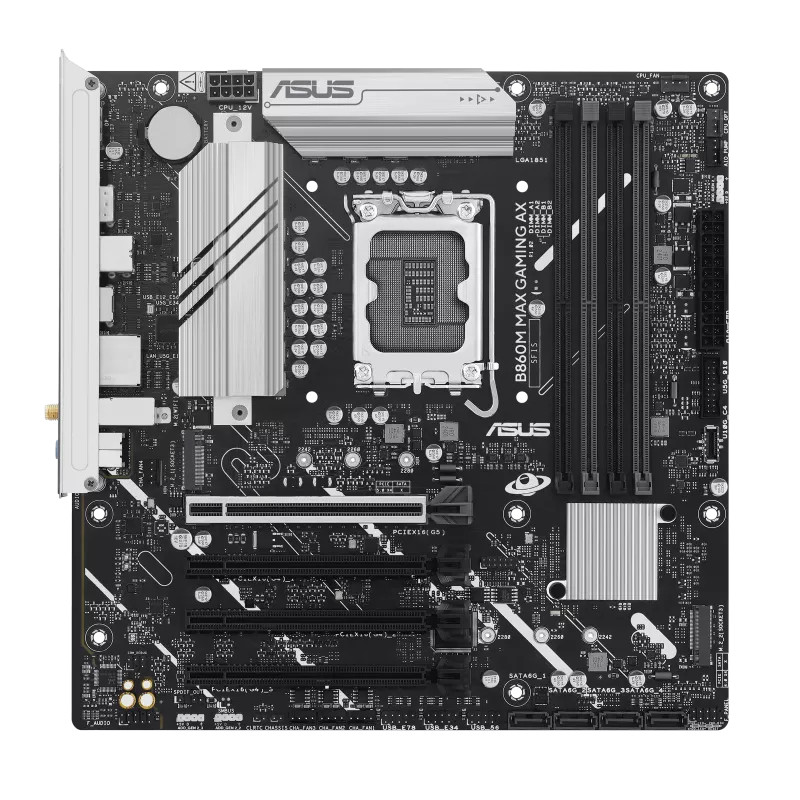 ASUS B860M MAX GAMING AX-GSI Motherboard Intel LGA 1851 DDR5 mATX wI/O Shield