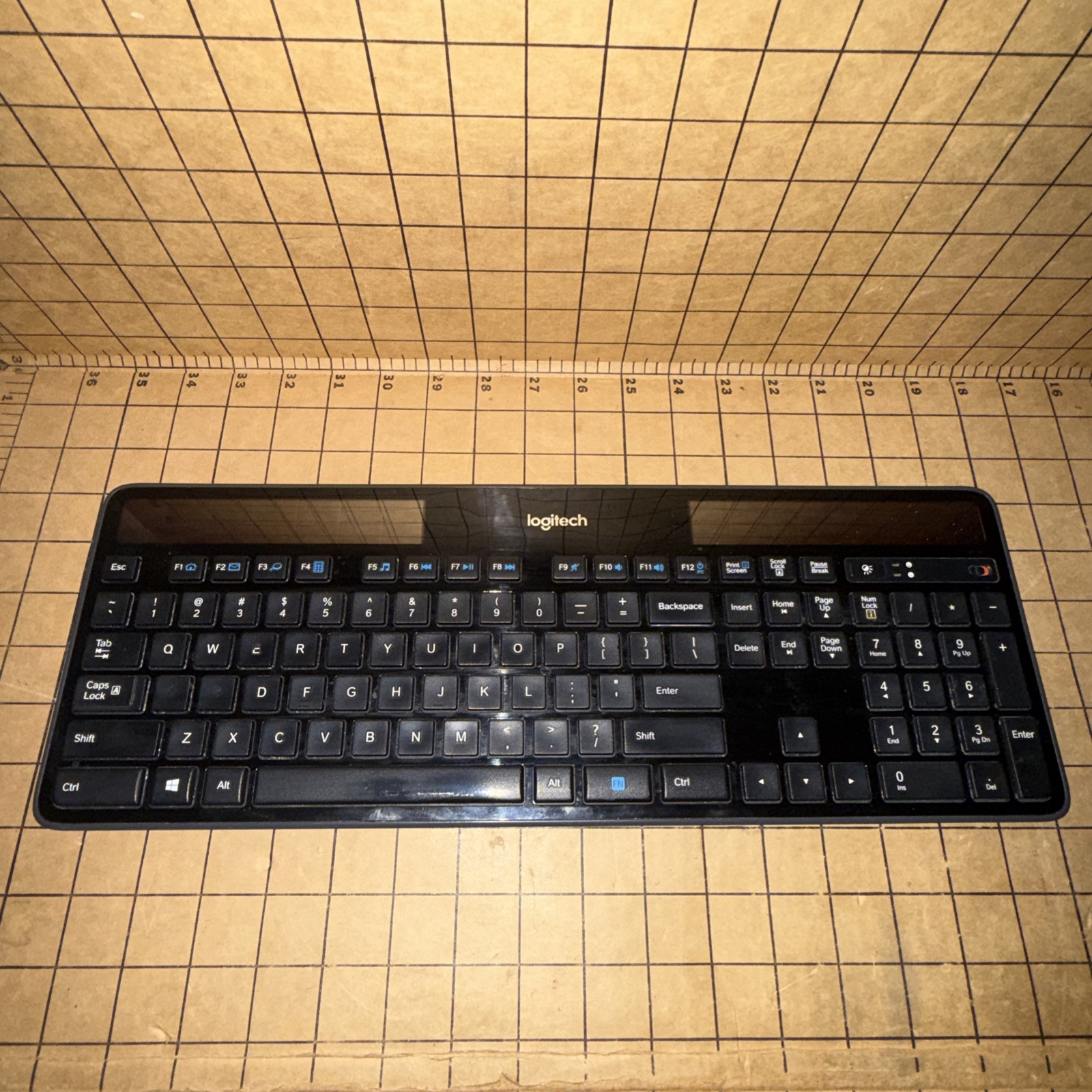Logitech K750 MK750 Wireless Solar Keyboard- NO Receiver - Black (NEEDS BATTERY)