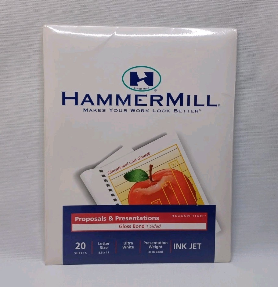 Hammermill Proposal And Presentations Gloss Bond 1 Sided 8.5 X 11" 20 ct. INKJET