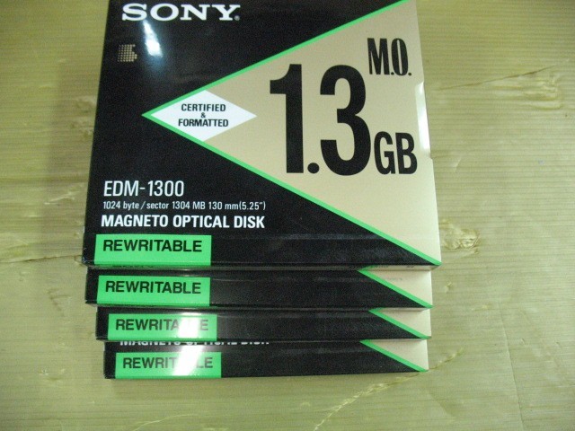 lot of 4 x Sony EDM-1300 1.3GB Magneto Optical Disk CERTIFIED & FORMATTED