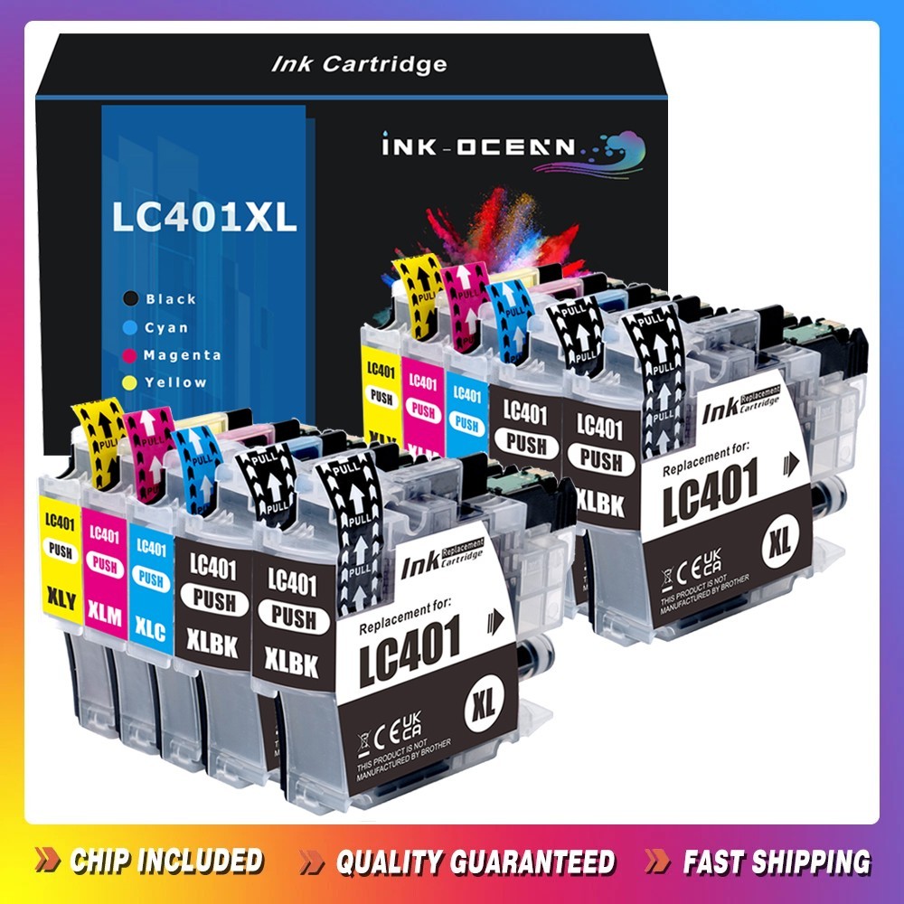10pk LC-401 XL Ink Cartridges Compatible Brother MFC-J1010DW MFC-J1012DW J1170DW