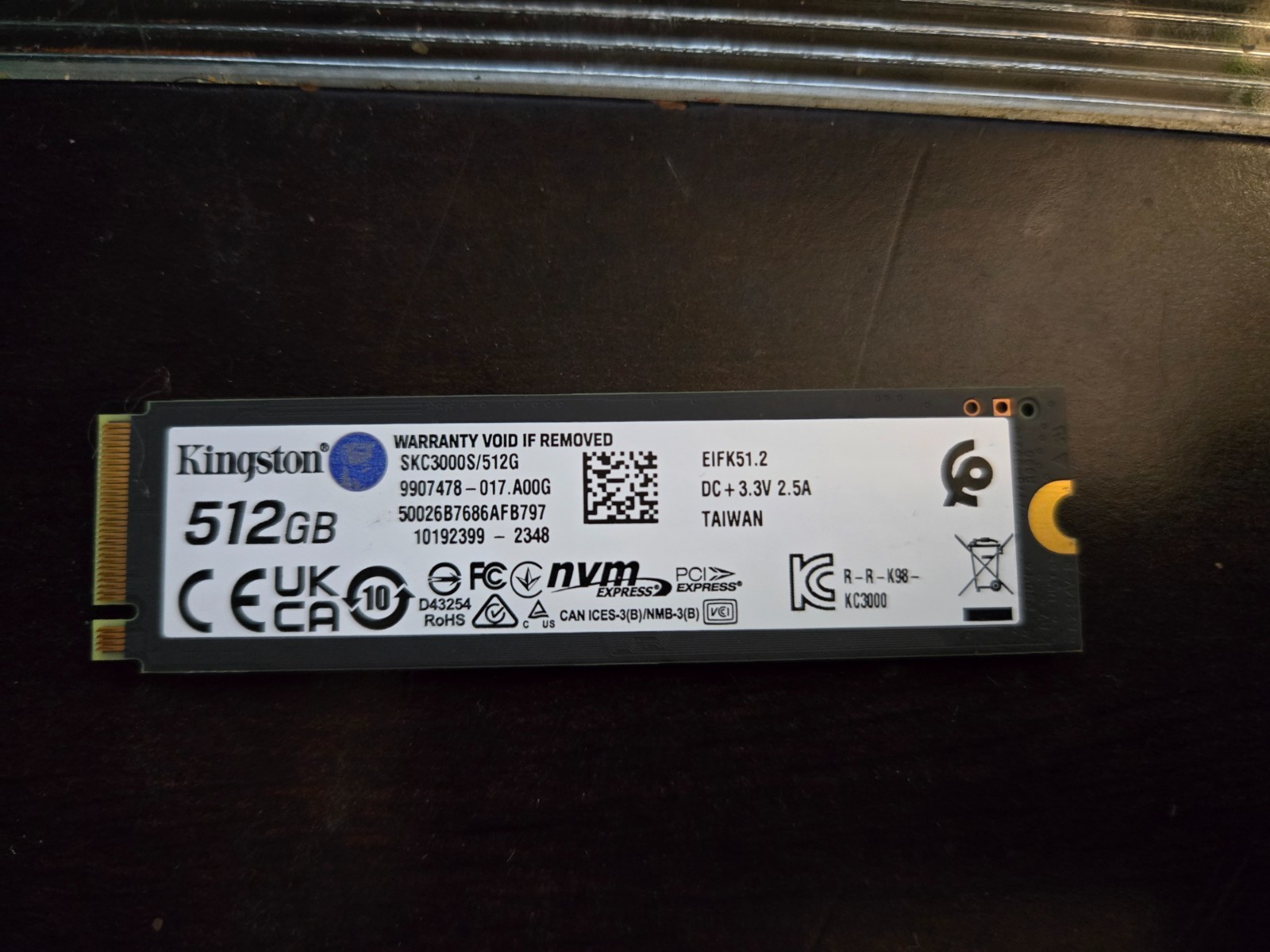 Kingston KC3000 512GB M.2 NVMe Internal SSD (SKC3000S/512G)