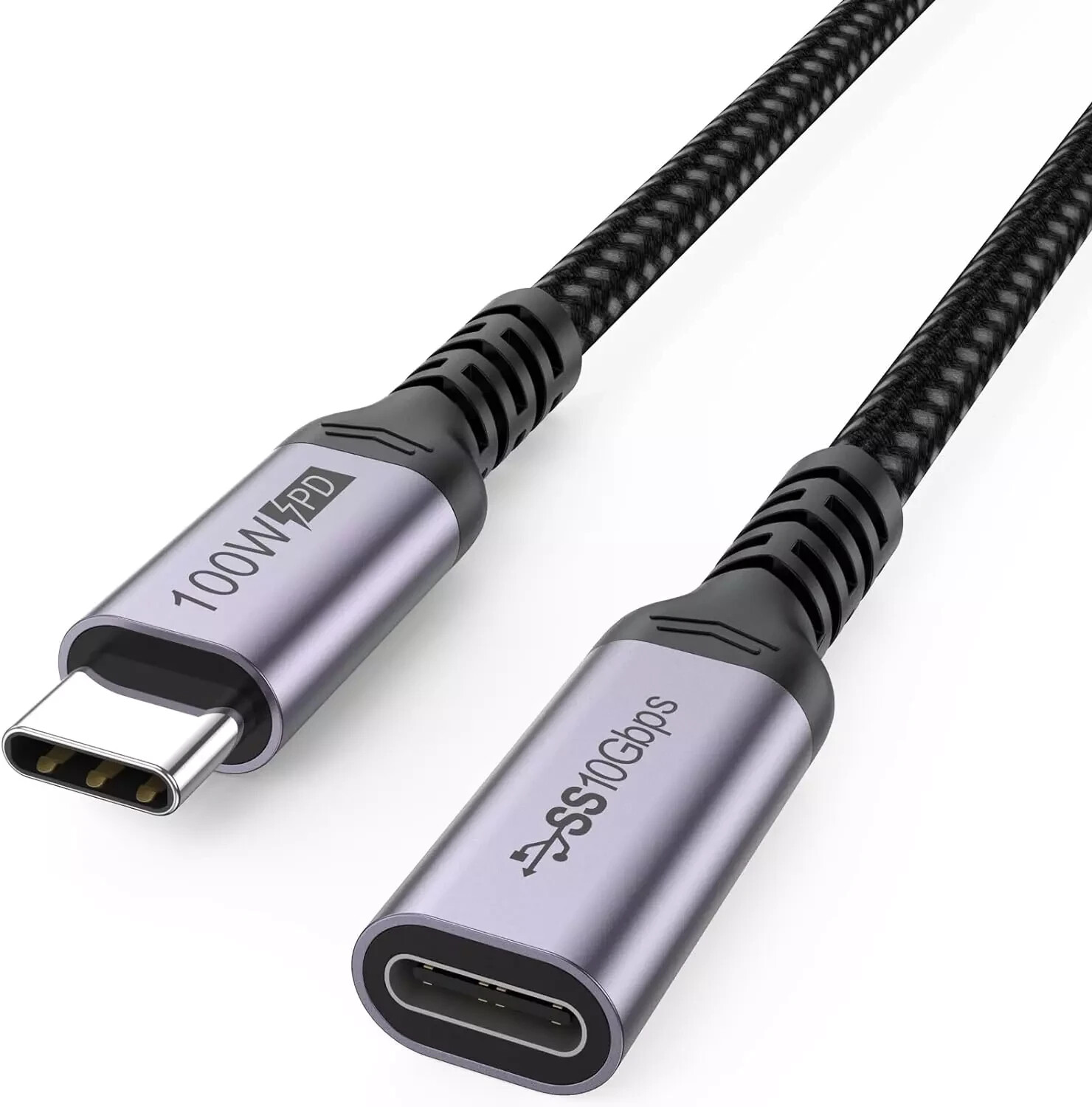 USB C Extension Cable 6.6Ft, USB C to USB C Male to Female, Type C Extender Cord