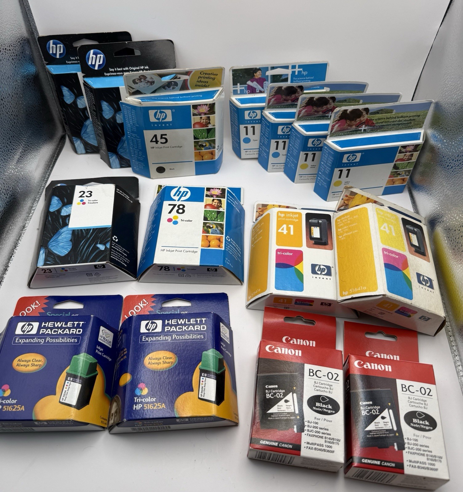 Genuine HP Canon Ink Cartridges Sealed Lot Of 15 Various Colors EXPIRED