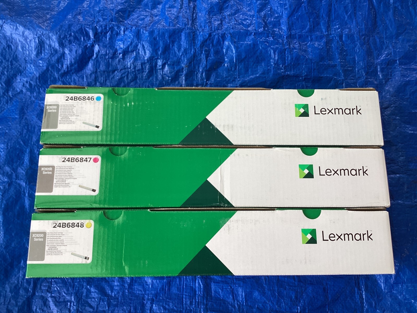 NEW Lot of 3, Genuine Lexmark 24B6846/47/48 C/M/Y Toner Cartridge