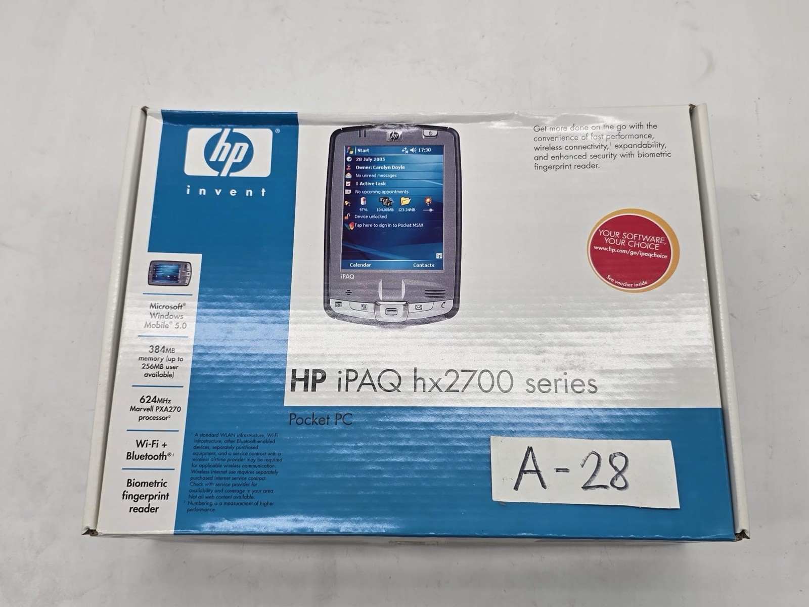 NEW HP iPAQ hx2790B hx2700 Pocket PC PDA WiFi Bluetooth Fingerprint NIB