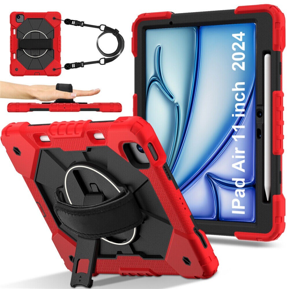 Fr iPad Pro Air 11" M2 2024 Shockproof Heavy Duty Rotating Stand Case Cover