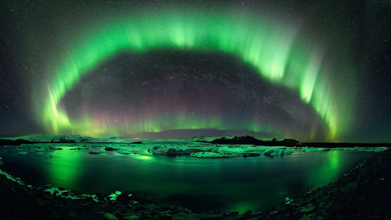 Landscape aurorae stars nature sky night Custom Gaming Mat Desk