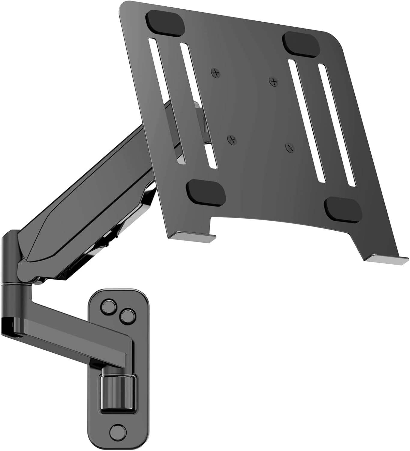Laptop Wall Mount, 2-In-1 Gas Spring Wall Holder with Vented Tray