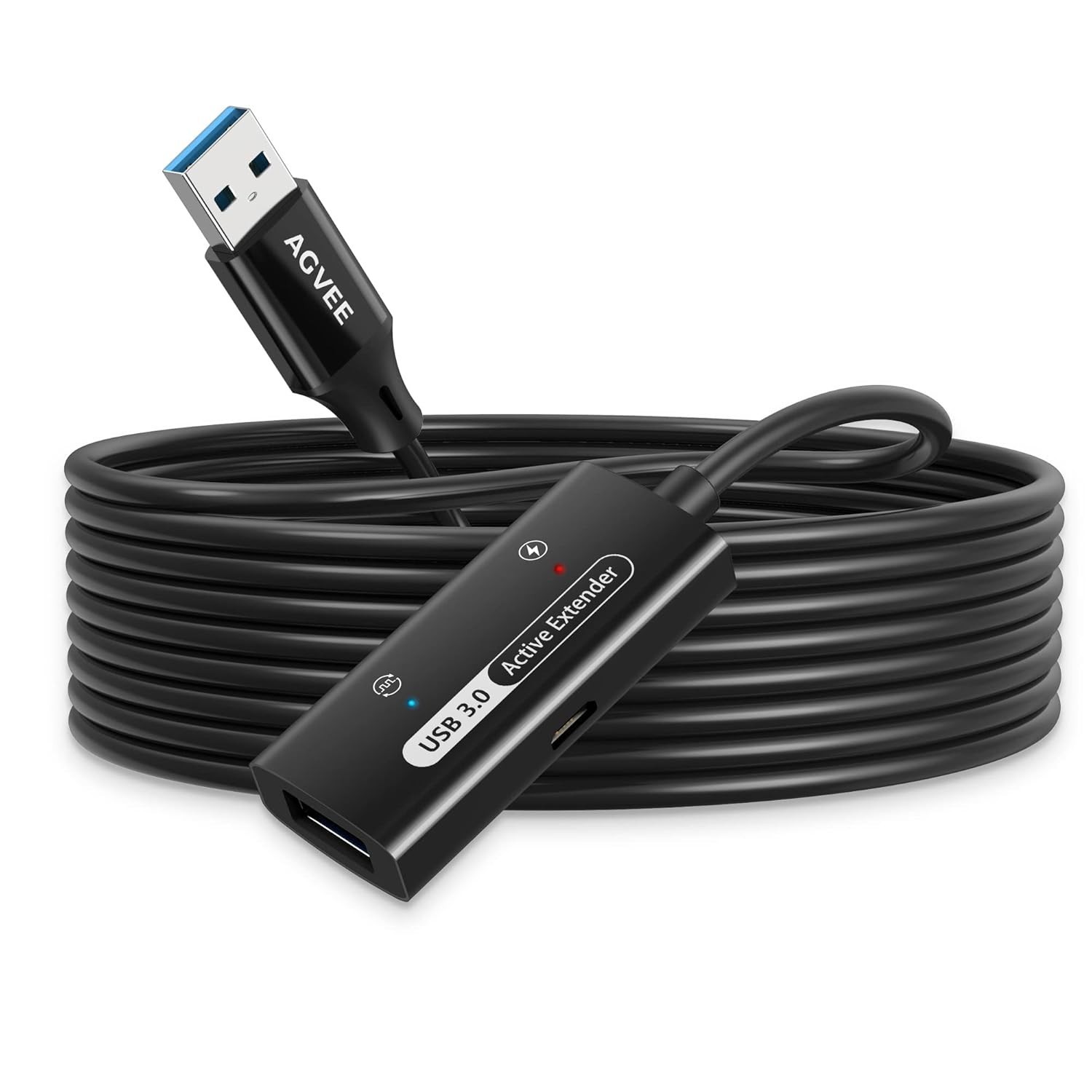 AGVEE 100ft / 30m USB 3.0 Active Extension Cable, USB3.0 Male to Female Extender