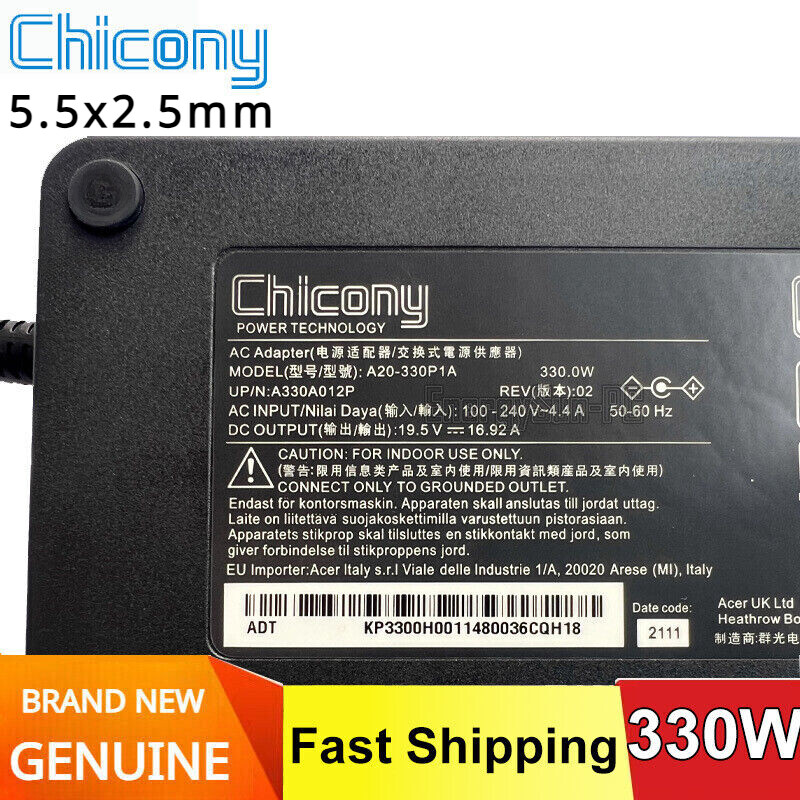 Original MSI Laptop Charger Chicony A20-330P1A 19.5V 16.92A A330A021P AC Adapter