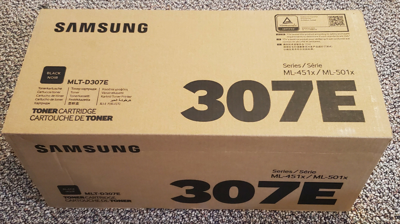 Sealed Genuine Samsung MLT-D307E 307E Black Toner Cartridge ML-451x, ML-501x