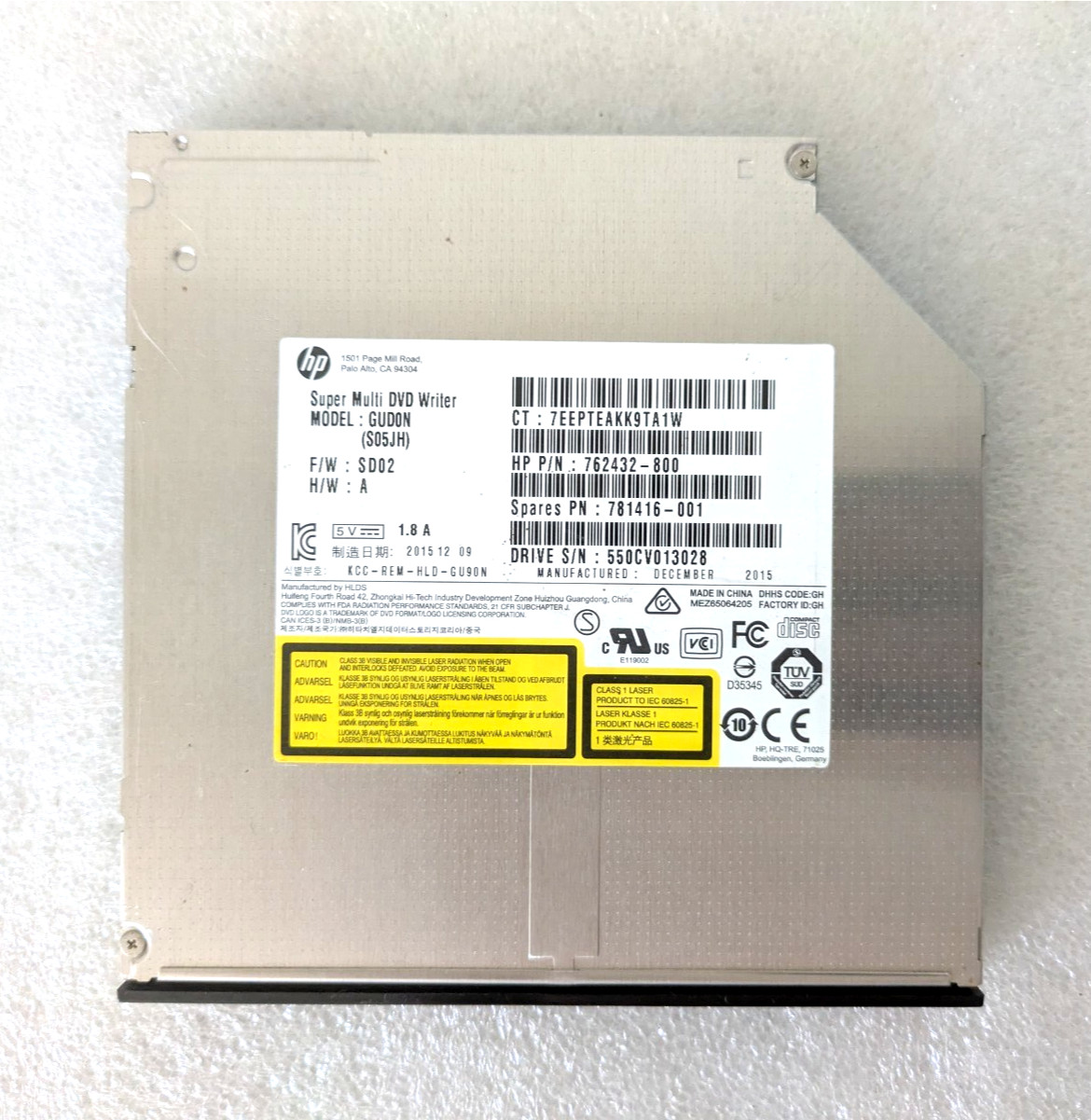 HP DUD0N (S05JH) DVD-ROM Drive 762432-800 / 781416-001