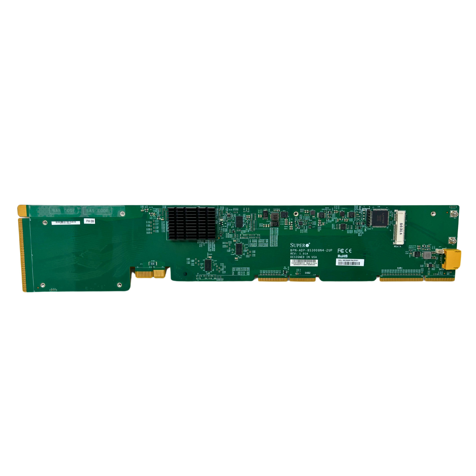 Supermicro 8-port SATA3/SAS3 Backplane LSI 3008 with NVMe BPN-ADP-8S3008N4-2UP