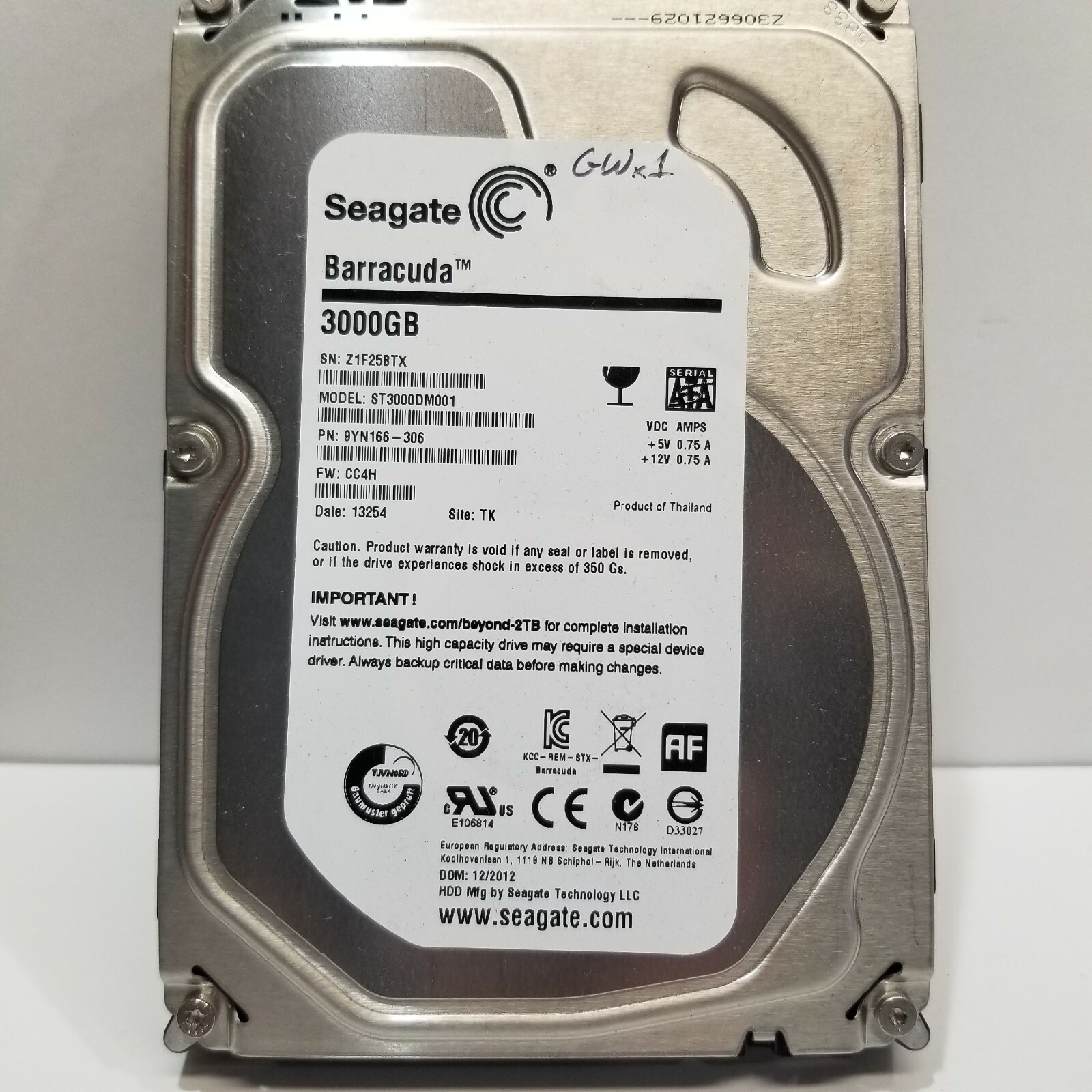 HY| Seagate ST3000DM001, 9YN166-306, CC4H, TK,  SATA 3TB HARD DRIVE HDD