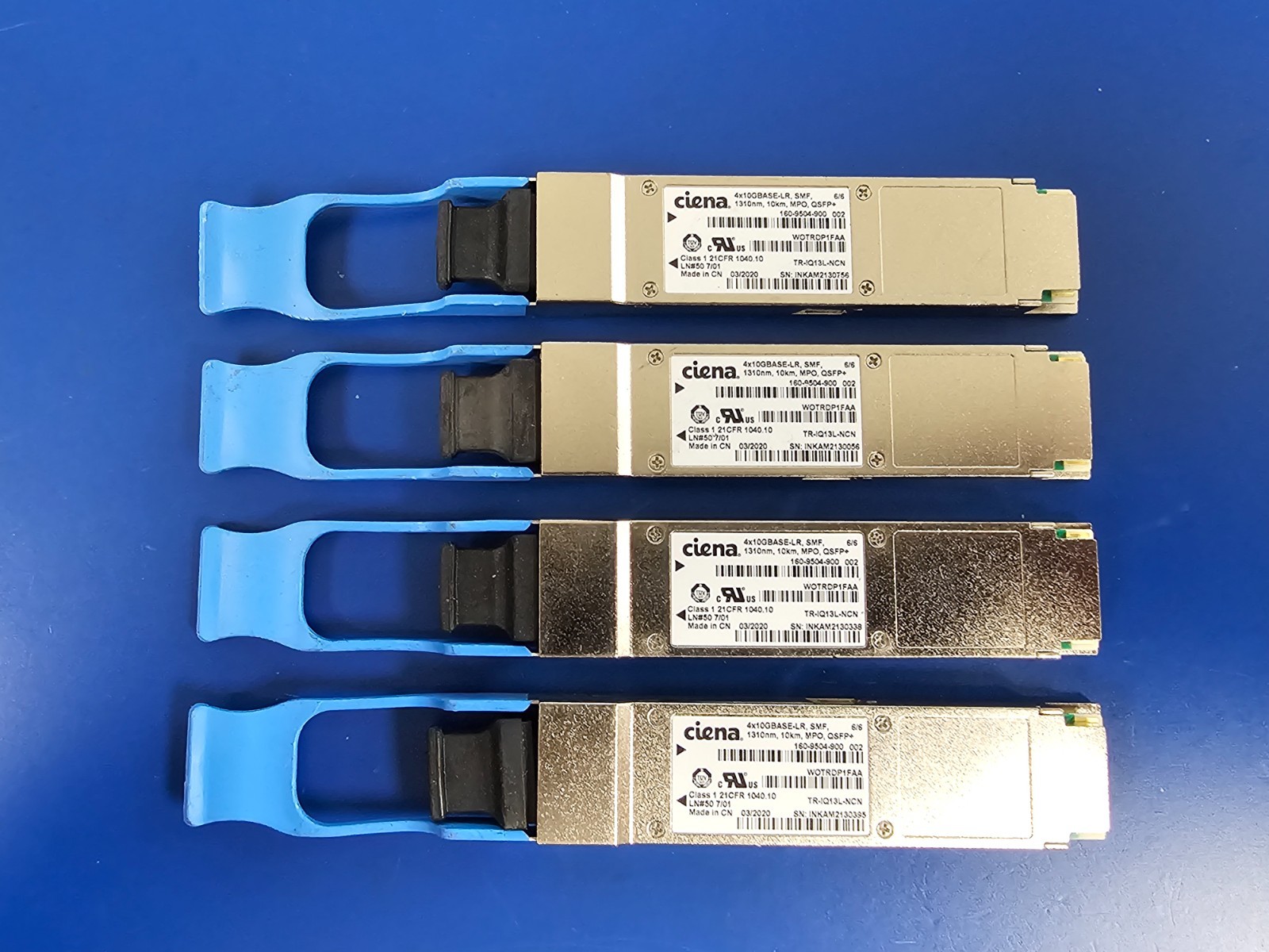 LOT OF 4 Ciena 160-9504-900 40Gbps-QSFP+ -1310nm-10KM-LR4