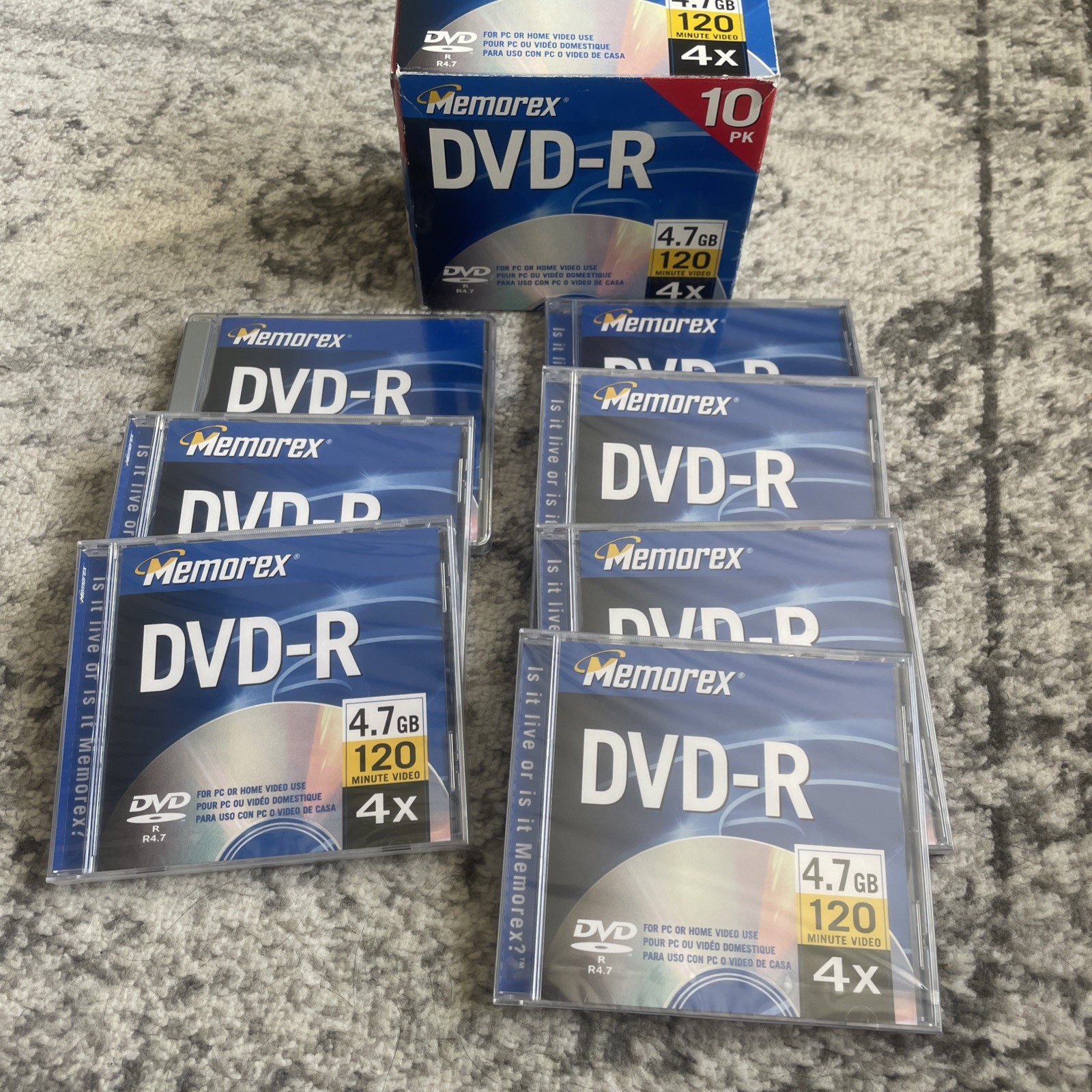 Lot Of 7 Memorex DVD-R 4.7 GB 120 Minute Video