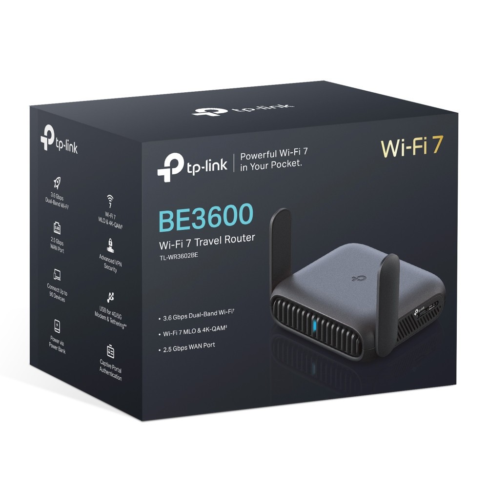 TP-Link TL-WR3602BE BE3600 Dual-Band Wi-Fi 7 Portable Travel Router 2.5G