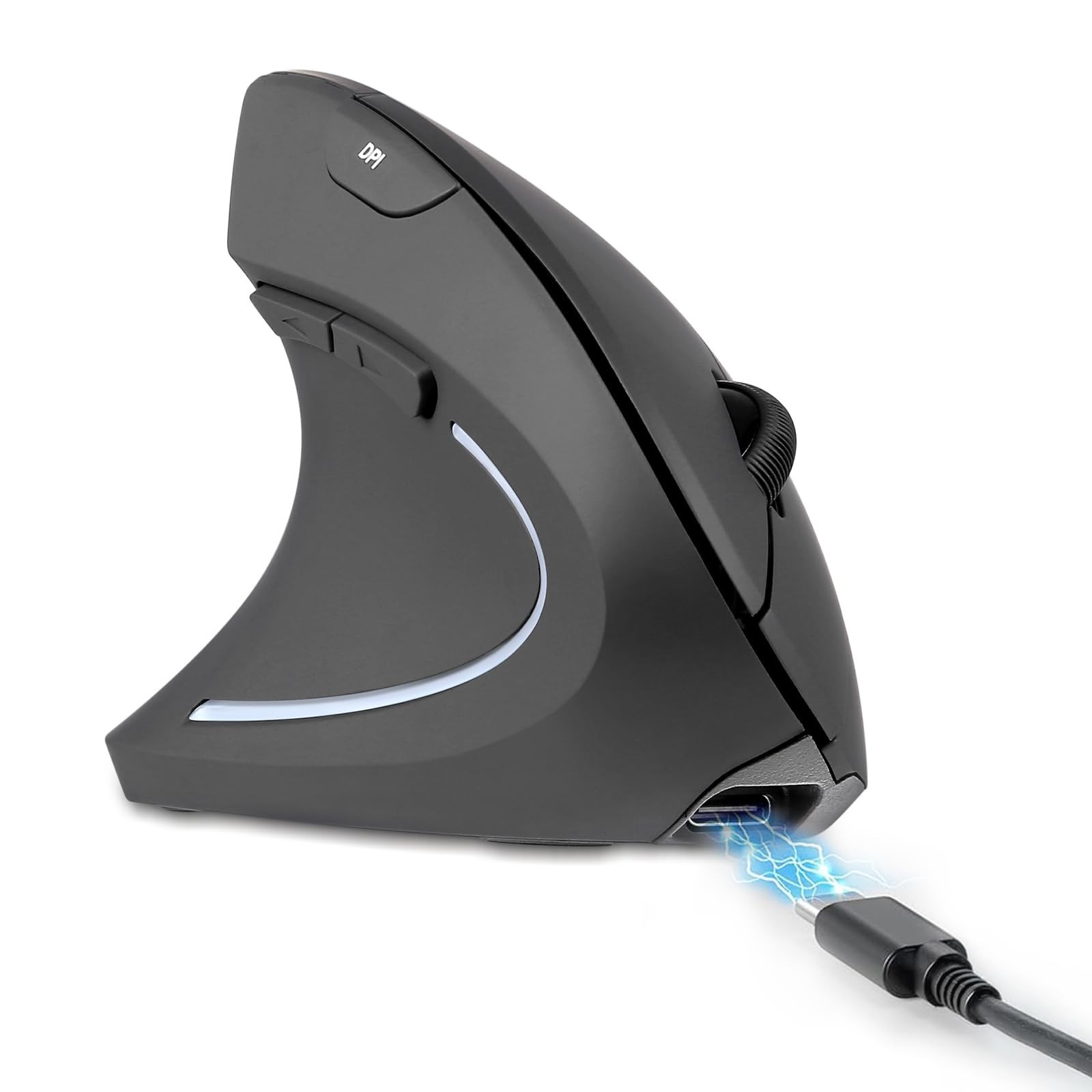 Perixx PERIMICE-713LR Cordless Rechargeable Vertical Mouse Duo Wired & Wireless