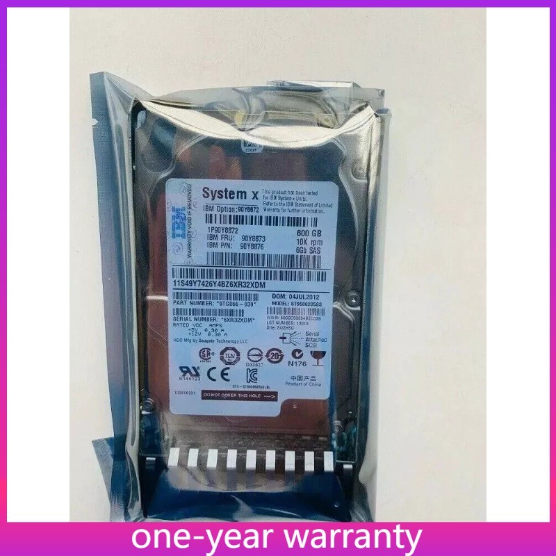 1PCS IBM / Lenovo 90Y8872 90Y8876 90Y8873 600GB 10K SAS 6G 2.5in HDD Hard Drive