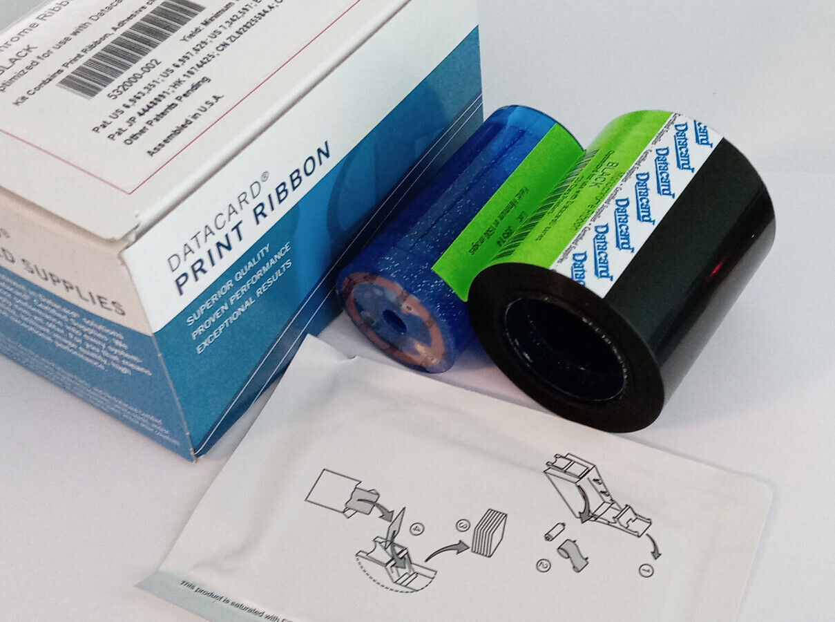 1x DATACARD 532000-002 BLACK black cards ribbon CARD ribbon 1500 SD PRINTER
