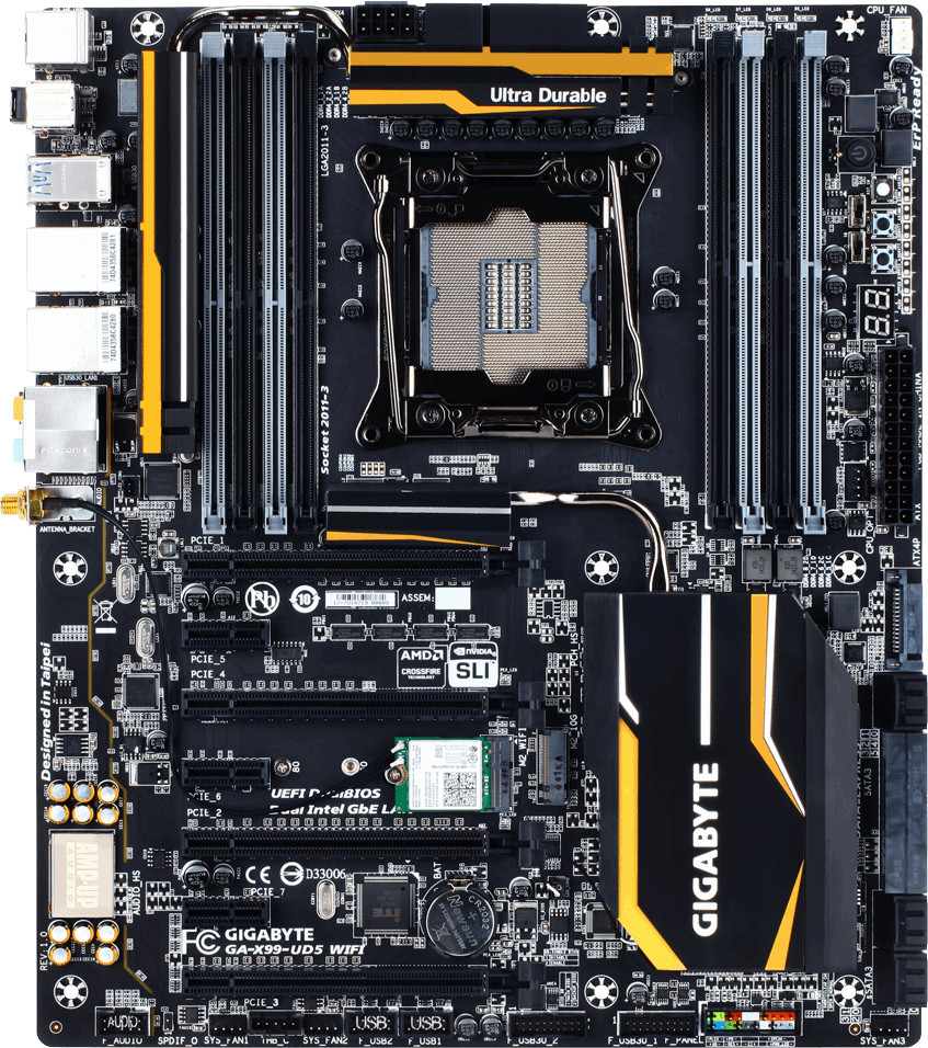 FOR GIGABYTE GA-X99-UD5 Wifi LGA 2011-V3 64GB Motherboard Tested OK