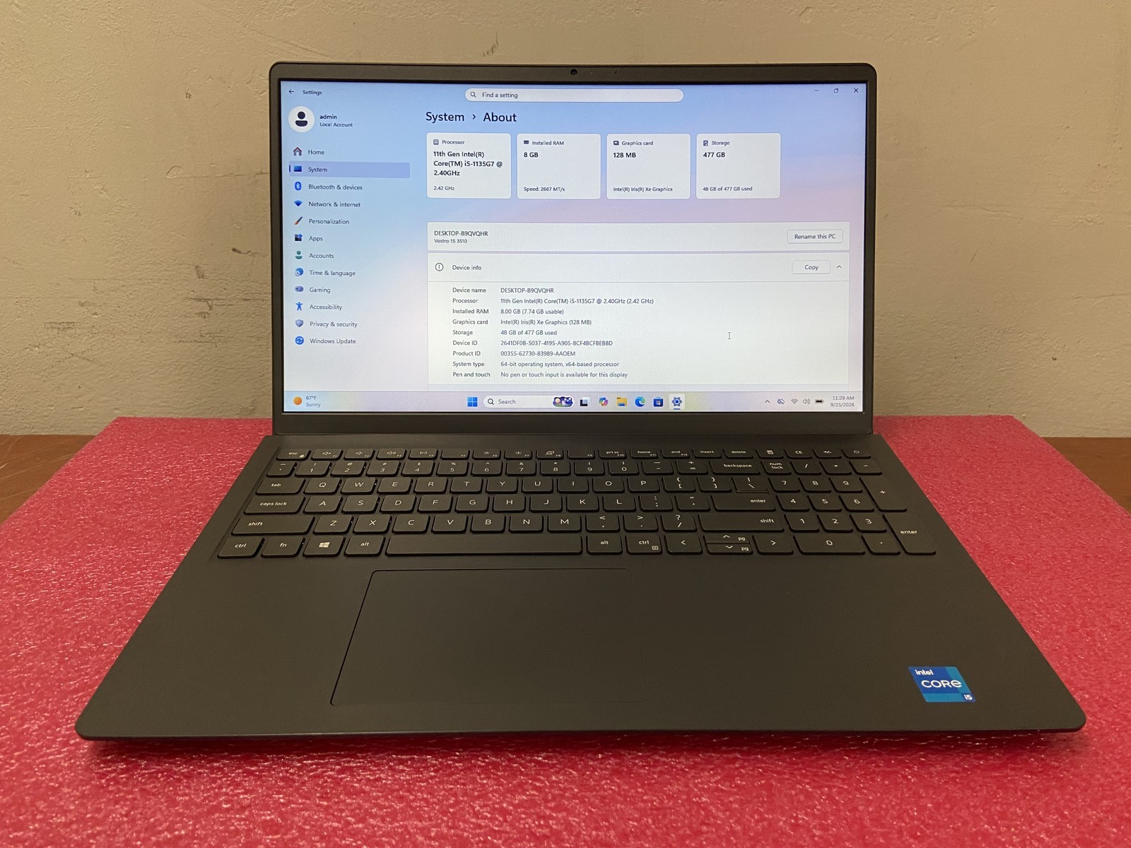 Dell Vostro 15 3510 15.6" i5-1135G7 8GB 512GB SSD Windows 11 *Read* - CLP132A