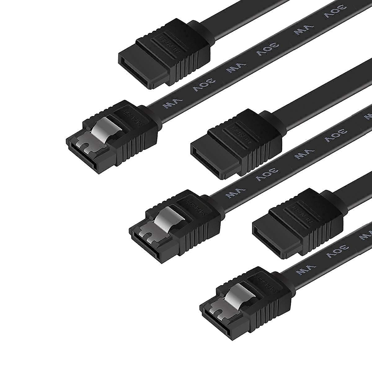 SATA Cable III, 3 Pack SATA Cable III 6Gbps Straight HDD SDD Data Cable with Loc