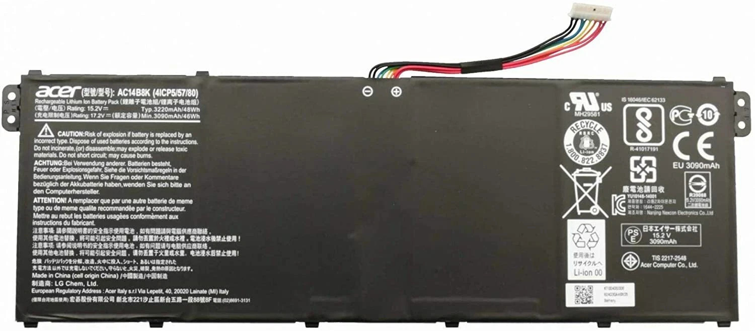 New Genuine Battery For Acer AC14B8K AC14B3K AC14B7K AC14B8K AP14B8K 15.2V 48Wh