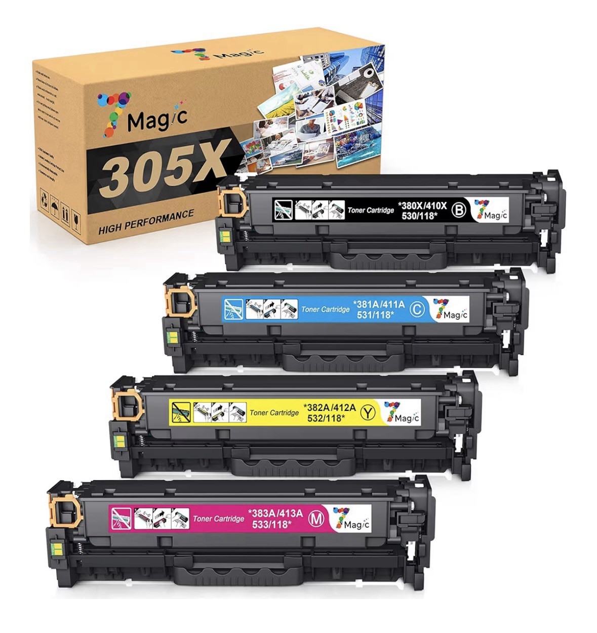 Toner Cartridge For 305A CE410X CE410A CE411A CE412A CE413A