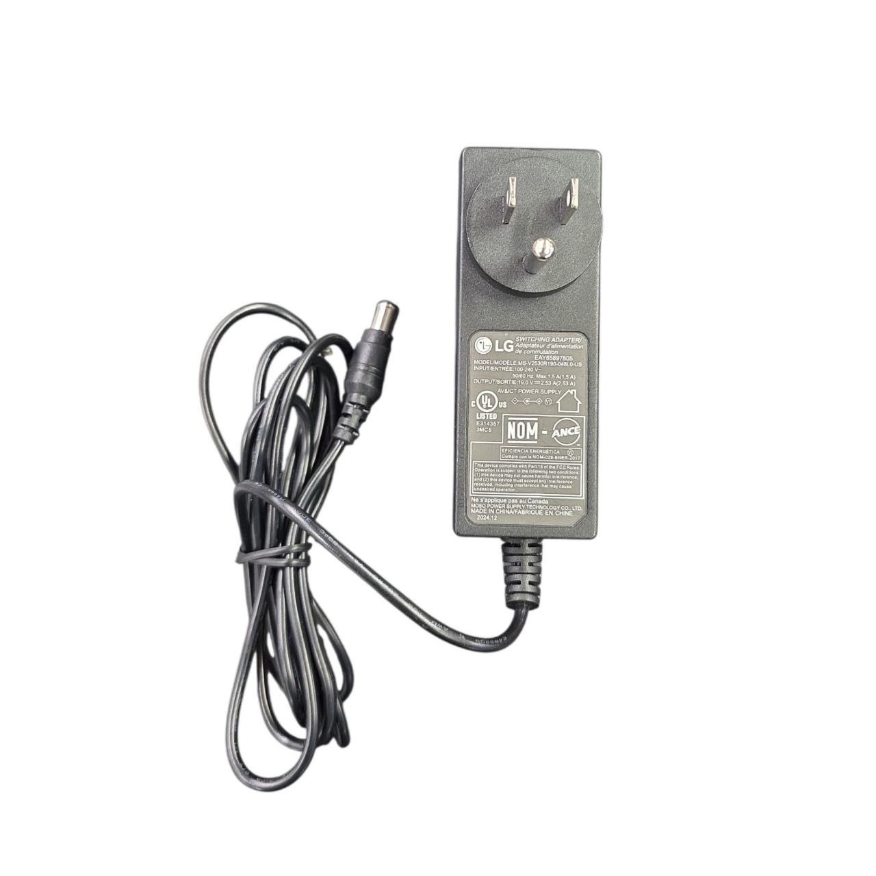 Genuine LG Monitor MS-V2530R190-048L0-US 19V 2.53A AC Adapter (P/N: EAY65897805)