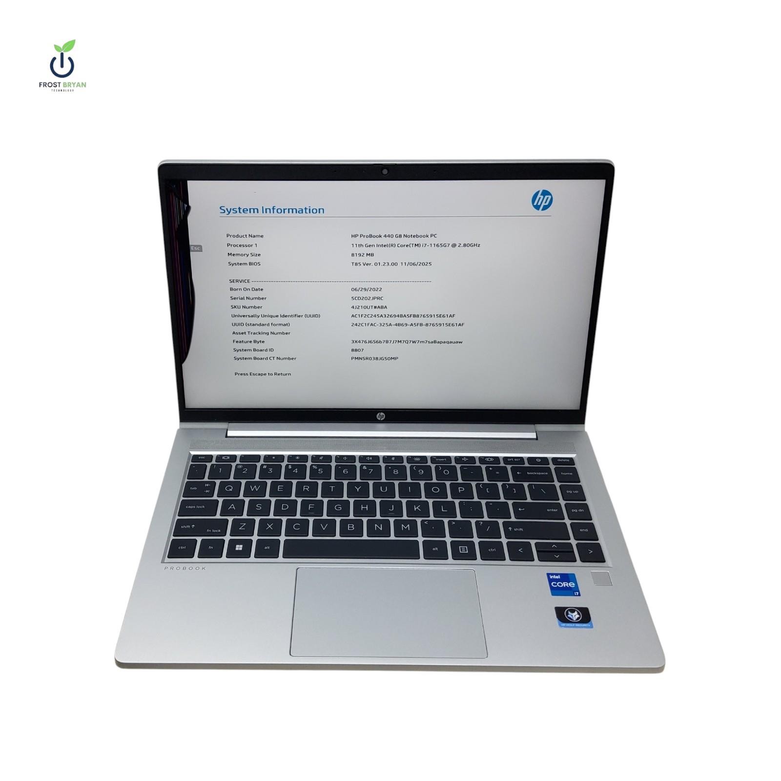 HP PROBOOK 440 G8 Laptop i7-1165G7@2.80GHz 8GB No SSD/OS Grade D [DEFECTIVE]