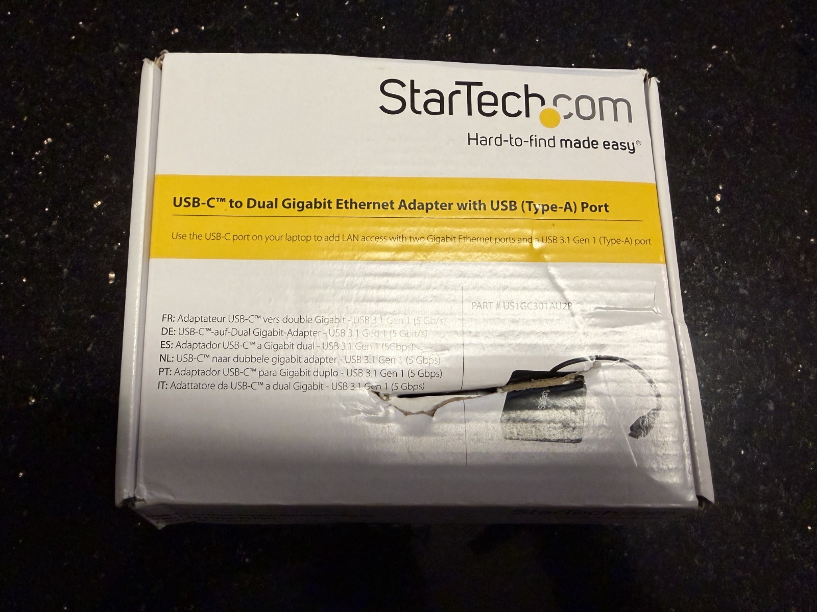 StarTech US1GC301AU2R Usb-C To Dual Gigabit Ethernet Adapter with USB port.